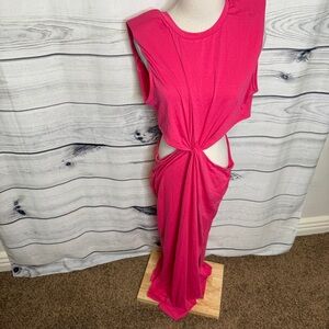 Pink Cut-Out Maxi Dress